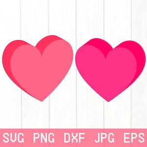3D Heart Svg, Valentines Day Heart Svg, Hearts Svg Bundle, Hearts Svg, Love Svg, Solid Heart Svg, Png, Dxf, Eps, Jpg. Svg