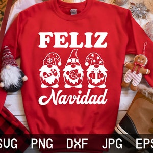 Feliz Navidad Svg, Spanish Christmas Svg, Cute Christmas Svg, Christmas Holiday Svg, Funny Christmas Shirt Svg, Svg Png Eps Dxf Jpeg