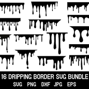 Dripping Borders Svg Bundle, Melting Dripping Paint  Svg, Liquid Clipart, Dripping Svg, Melting Clipart, Dripping Paint Svg, Dripping Png