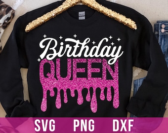 Verjaardagskoningin SVG: meisjesshirtontwerp (digitale download)