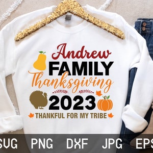 Familia de Acción de Gracias Svg, Acción de Gracias 2023 Svg, Camisas familiares de Acción de Gracias Svg, Archivos digitales personalizables, Svg Png Jpg Eps Dxf