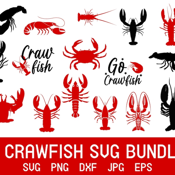 Crawfish Svg, Crawfish Png, Lobster Svg, Crab Svg, Sea Life Svg, Conch Svg, Crustacean Svg, Mollusk Svg, Mussel Svg, Clam Svg, Monogram Svg