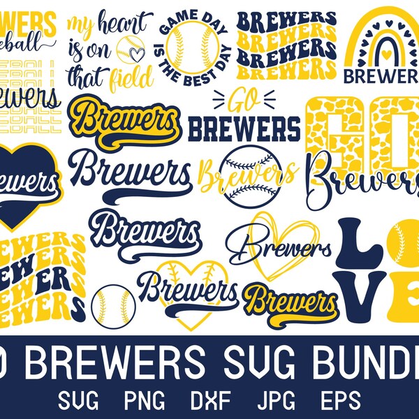 Brewers Svg Bundle, Brewers Png Bundle, Brewers Shirt Svg, Instant Digital Download, Designs In Individual Svg Png Eps Dxf Jpeg