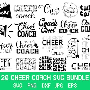 Cheer Coach Svg Bundle Cheer Coach Shirt Svg, Cheer Squad Svg, Cheerleader Svg, Svg Files For Cricut, Silhouette Svg, Svg For Shirts