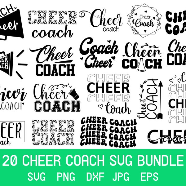 Cheer Coach Svg Bundle Cheer Coach Shirt Svg, Cheer Squad Svg, Cheerleader Svg, Svg Files For Cricut, Silhouette Svg, Svg For Shirts