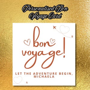Cartão Bon Voyage editável | Cartão emocionante de boa sorte | Adeus, você conseguiu | Modelo de cartão de folha real para download instantâneo de cartões comemorativos