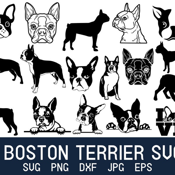 Boston Terrier Svg, Dog Mom Svg, Bulldog Svg, Boston Terrier Gifts, Dog Face Svg, Dog Lover Svg, Dog Svg, Digital Download Svg, Svg Png Jpeg