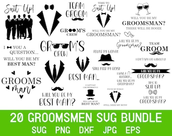 Groomsmen Svg, Wedding Svg, Groom Svg, Best Man Svg, Bridal Party Svg, Wedding Party Svg, Bridesmaid Svg, Groom Squad Svg, Cricut Cut File,
