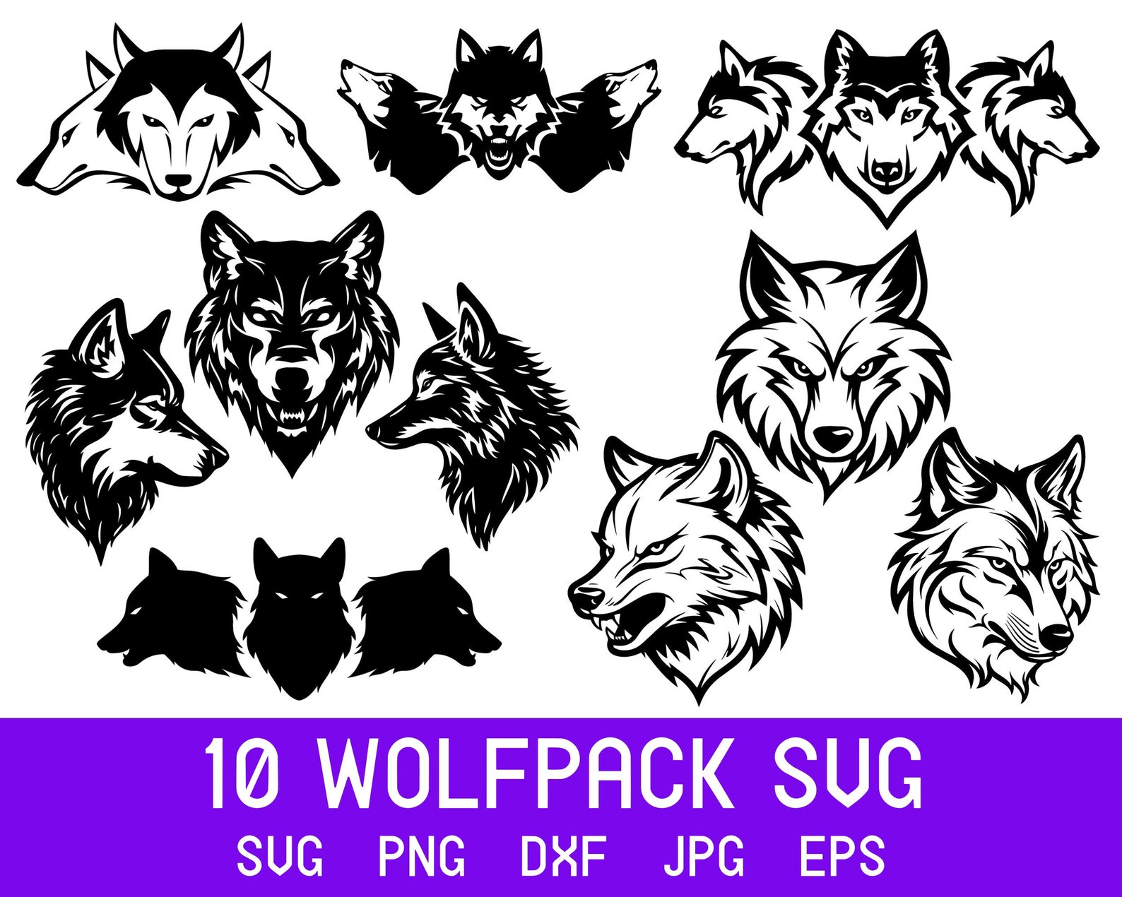 Wolfpack SVG Bundle: 10 Wolf Designs (digital Download) - Etsy