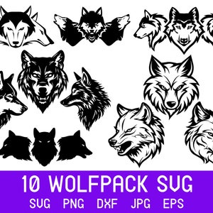 Wolfpack Svg-bundel, Wolfpack Png-bundel, Wolfpack Shirt Svg, Instant Digitale Download, 10 ontwerpen in individuele Svg Png Eps Dxf Jpeg