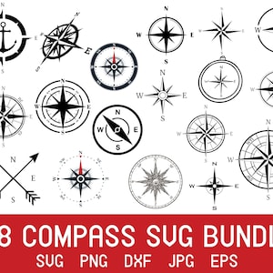 Brújula svg, ancla svg, brújula grabada, crucero svg, marina svg, brújula clipart, brújula floral svg, camisa de brújula, playa svg,