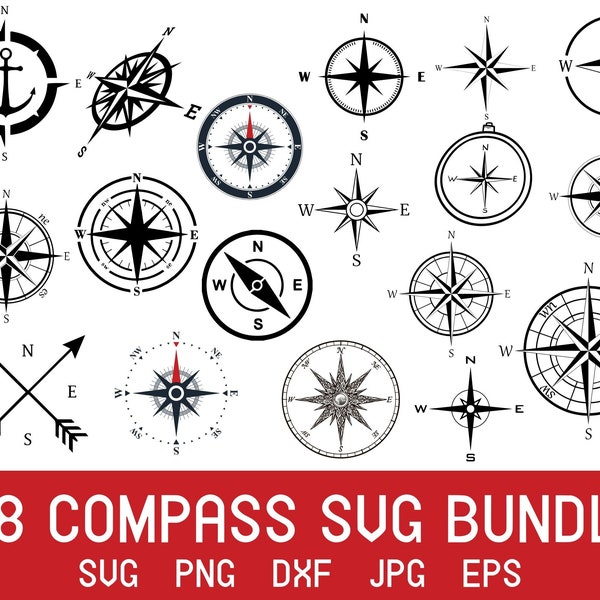 Compass Svg, Anchor Svg, Engraved Compass, Cruise Svg, Marine Svg, Compass Clipart, Floral Compass Svg, Compass Shirt, Beach Svg,