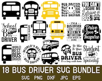 Bus Driver SVG Bundle: School Bus Designs (Digital Download)