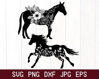 Floral Horse SVG: Farmhouse Sign Cut File (Digital Download)