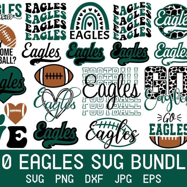 Eagles Svg Bundle, Eagles Png Bundle, Eagles Love Png, Instant Digital Download, 20 Designs In Individual Svg Png Eps Dxf Jpeg