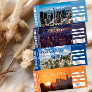 Editable Los Angeles Boarding Pass Ticket Template Printable Surprise Vacation Ticket for a Holiday or Trip, Customizable Vacation Gift Idea