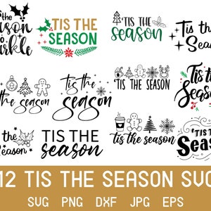 Tis The Season Svg, Tis The Season Shirt, Christmas Sign Svg, Retro Christmas Svg, Winter Svg, Svg Files For Cricut, Silhouette Png Svg Dxf