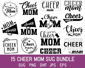 Cheer Mom SVG Bundle: Cheerleading Clipart (Digital Download)