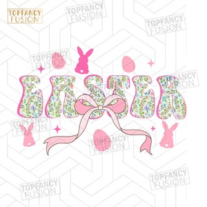 Easter Coquette Bow Sublimation Design Happy Easter PNG Retro Easter Png Floral Easter PNG Easter Spring PNG Boho Easter Digital Download