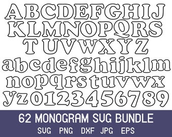 Fancy Monogram Font SVG Bundle: Cricut-Ready Alphabet (Digital Download)