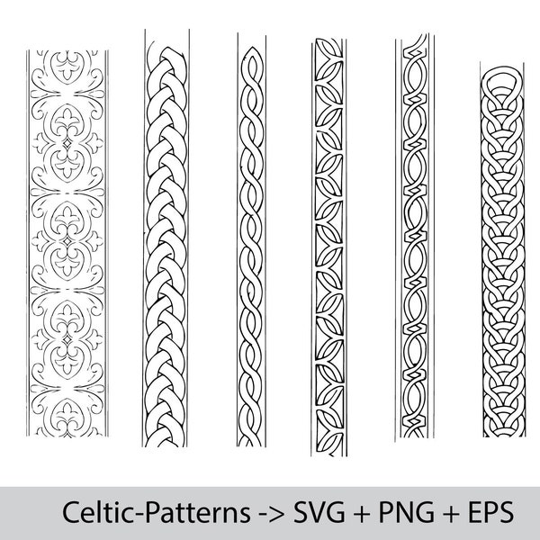 Motifs celtiques SVG, symboles celtiques, bandes celtiques, ceinture celtique, design celtique, fichiers vectoriels celtiques