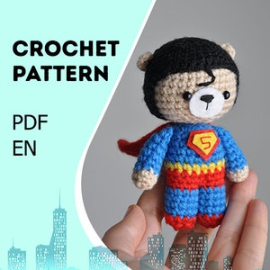 Superbear Crochet Pattern: Amigurumi Superhero Bear (PDF)