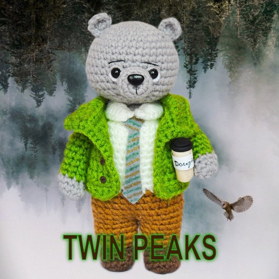 Dougie Jones Teddy Bear – Crochet Twin Peaks Plush, Dale Cooper
