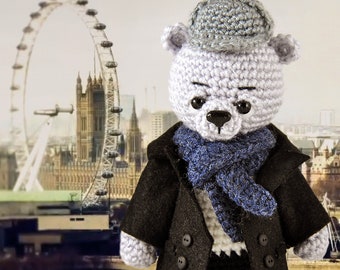 Oso de crochet inspirado en Sherlock Holmes, Toy Sherlock serias