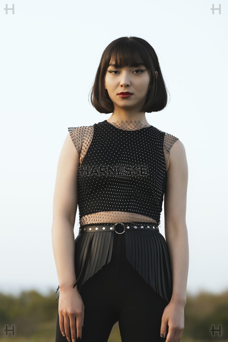 Leather Skirt Fringe, Short Black Leather Fringe Belt, Festival and