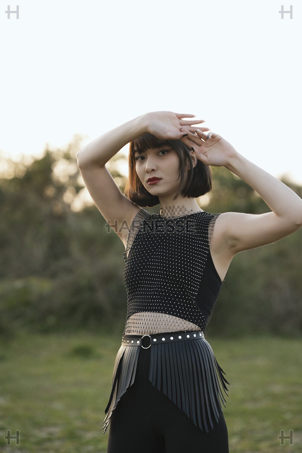 NEW Faux Leather Adjustable Fringe Belt Skirt For Music Festival or Rave Fringe Leather Skirt Women main image 4