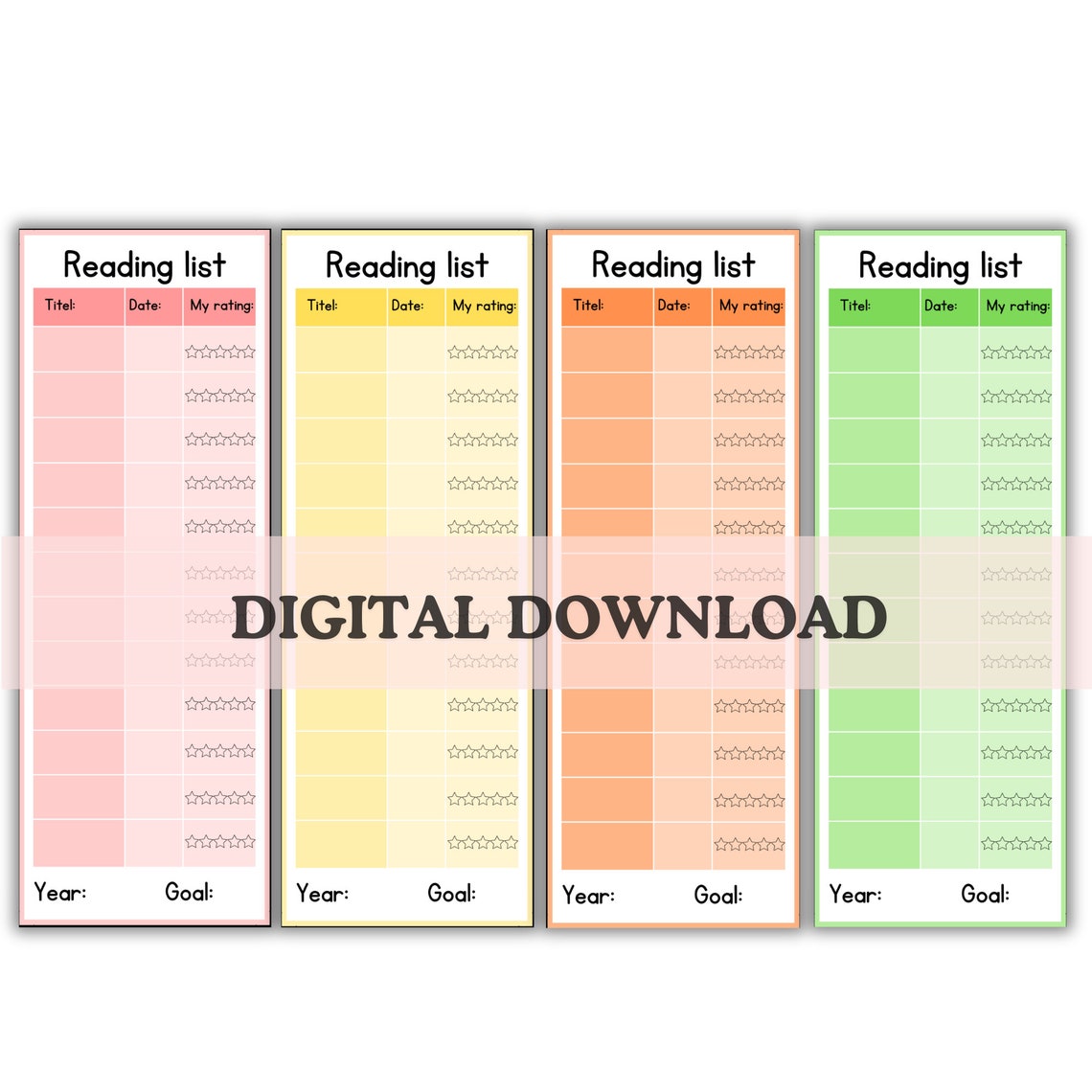 Printable Bookmark, Reading Log Tracker, Reading Journal, Reading ...