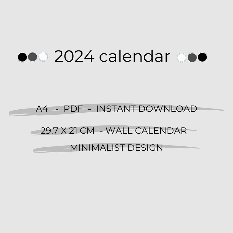 2024 Calender,2024 Calendar Printable, Instant Download, Monthly