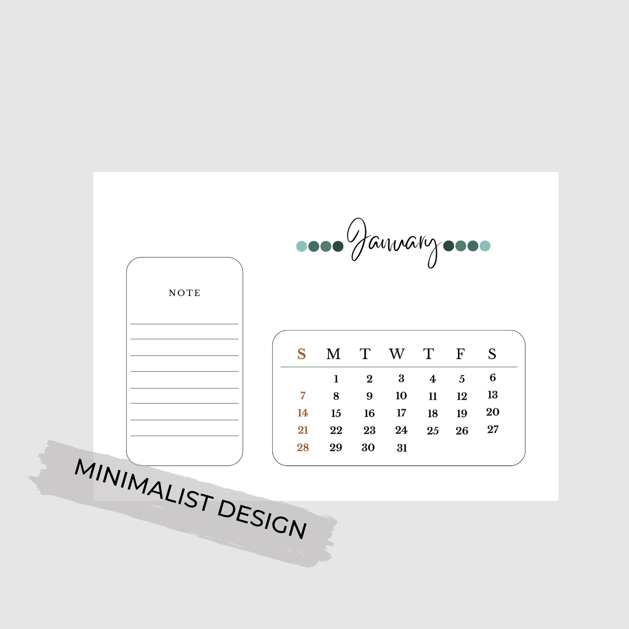 2024 Calender,2024 Calendar Printable, Instant Download, Monthly