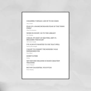 Famous Movie Quotes Poster, wall art print, wall décor, printable wall art, Gift Idea, Film Quote Poster, Movie Quotes Sign, black and white