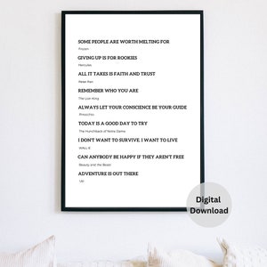 Famous  Movie Quotes Poster, wall art print, wall décor, printable wall art, Gift Idea, Film Quote, Movie Quotes Sign, black and white