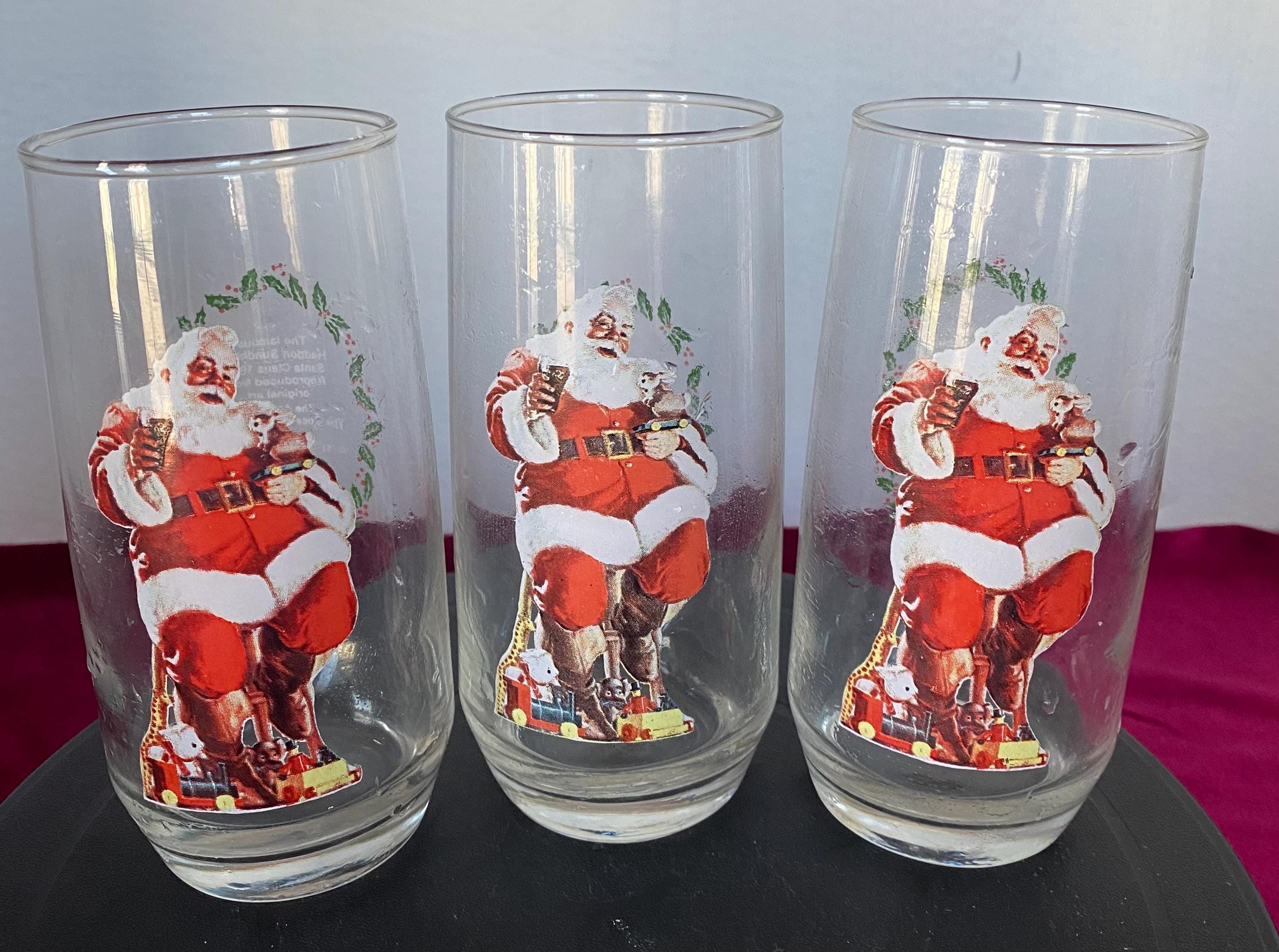 Coca Cola Christmas Glasses - Etsy
