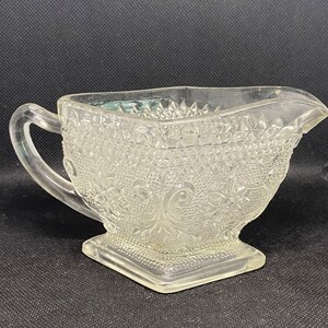 Vintage Indiana Glass Tiara Pattern Triangular Clear Pressed Glass Pitcher - Creamer