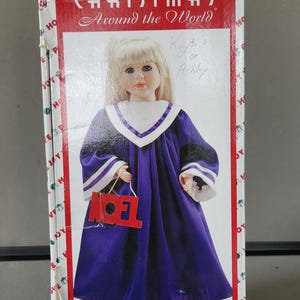 Vintage 1996 House of Lloyd Christmas Doll “Tara Elizabeth” 16.5” Holiday Choir Girl in Original Open Box (Minor Stains)