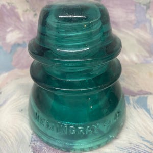 Antique Clear Hemingray-42 Glass Insulator – Vintage Industrial Decor – Early 20th Century