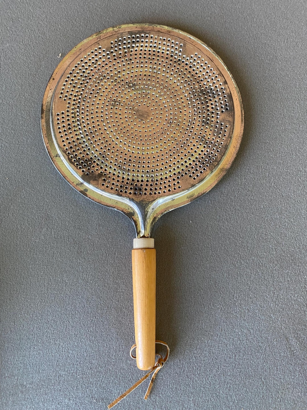 Vintage 8” Wide Metal Heat Diffuser With Wooden Handle – Gas Stove ...