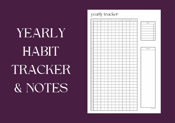 Yearly Habit Tracker printable - Etsy
