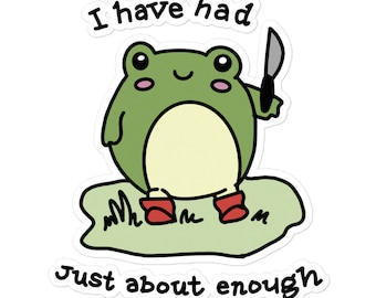 Pegatina de rana kawaii: vinilo divertido para portátil y botella de agua