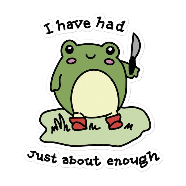 Funny cute kawaii Frog stickers | Laptop Hydroflask Sticker