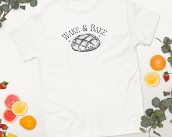 Camiseta de masa madre Wake and Bake, divertida camiseta de panadero