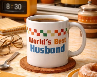 Taza de café retro para marido: inspirada en los años 70, regalo para marido.