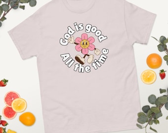 Camiseta cristiana retro: Dios es bueno, camiseta gráfica de fe
