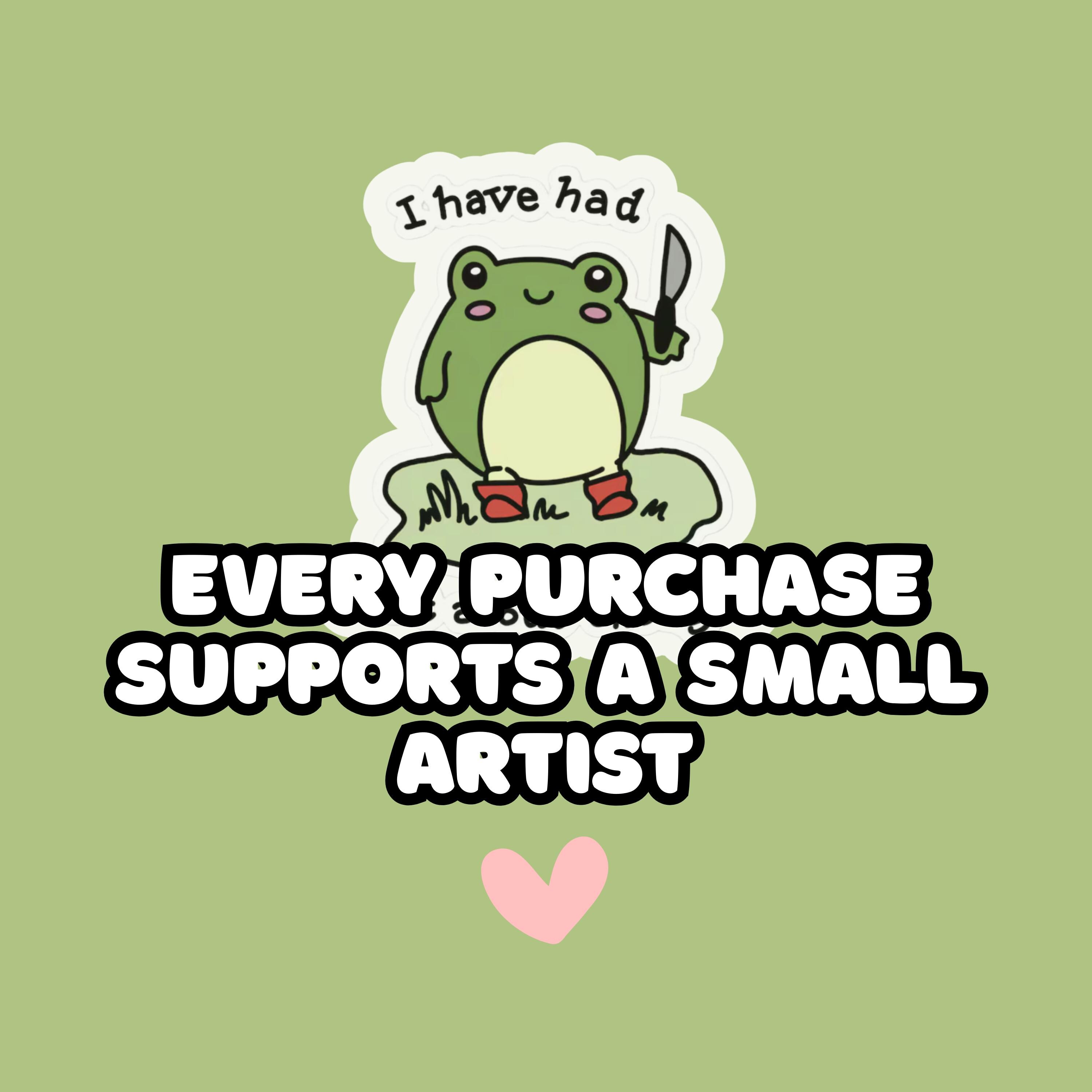 Kawaii Frog Sticker: Funny Vinyl Decal for Laptop, Water Bottle - Etsy