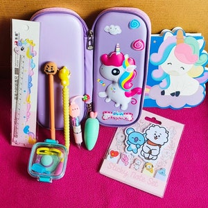 Einhorn Combo Briefpapier Set|Kawaai Briefpapier|Japanisches Starionery Set|Niedliches Briefpapier|Briefpapier Grab bag