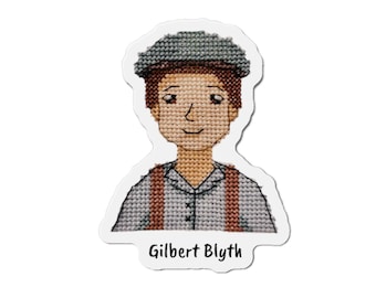 Magneti fustellati con i personaggi di Gilbert Blyth / Magnete con ritratto a punto croce