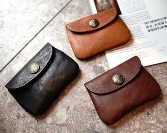 Hand Crafted Top Grain Leather Coin purse, Womens Change Purse, Lightweight Women Wallet